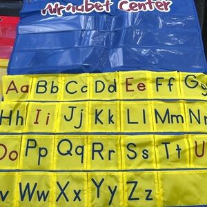 Learning Resources Alphabet Pocket Chart Wall Organizer - Yellow and Blue